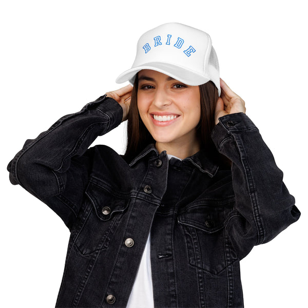 Something Blue Varsity Bride Embroidered Trucker Hat