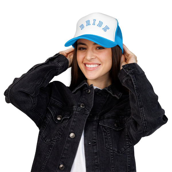 Something Blue Varsity Bride Embroidered Trucker Hat